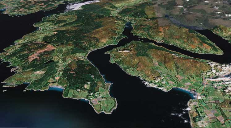 Google Earth view of the Kyles of Bute
